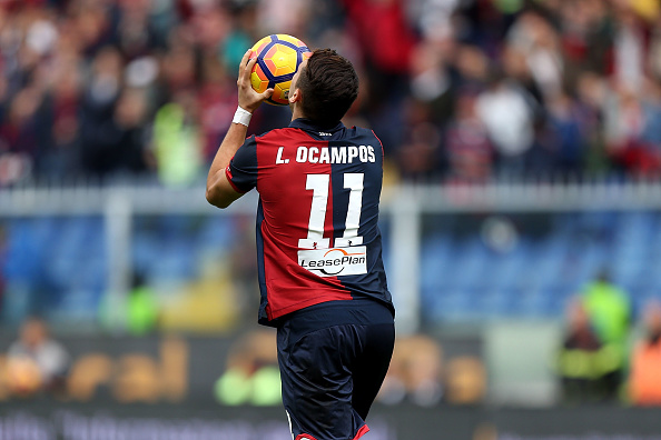 Lucas Ocampos, dedica speciale (Photo by Gabriele Maltinti/Getty Images)