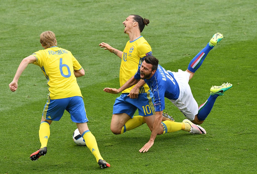 Esultanza azzurra Italia-Svezia
