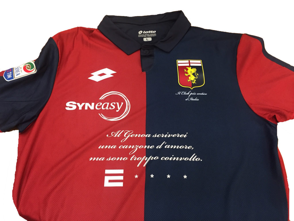 Nuova maglia sponsor Genoa Roma