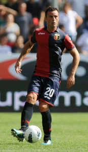 Giandomenico Mesto autore del 2-2 in Genoa-Atalanta nel settembre 2011 al Ferraris (Foto Valerio Pennicino/Getty Images)