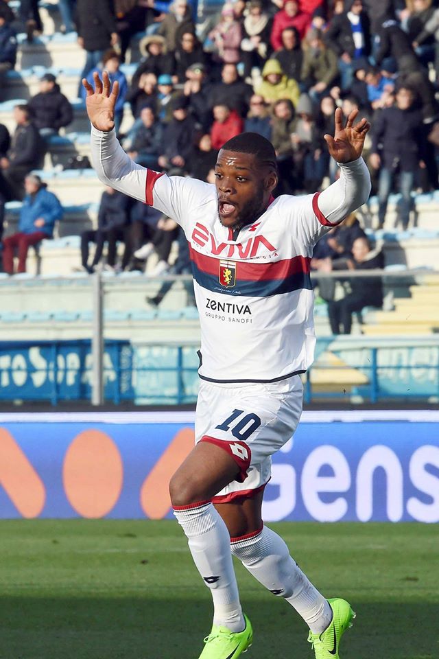 Ntcham dopo gol Empoli (Foto Genoa cfc)