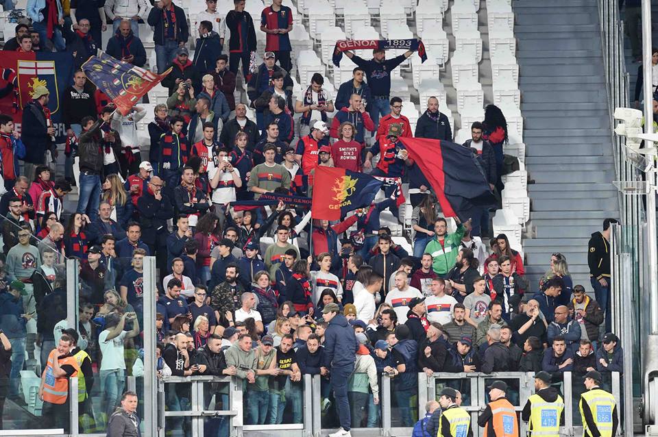 Il settore rossoblù allo Juventus Stadium  (Foto Tanopress/Genoa cfc)