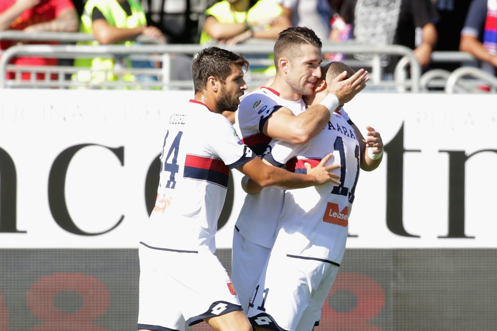 Galabinov festeggia il suo gol contro il Cagliari (Foto Enrico Locci/Getty Images)