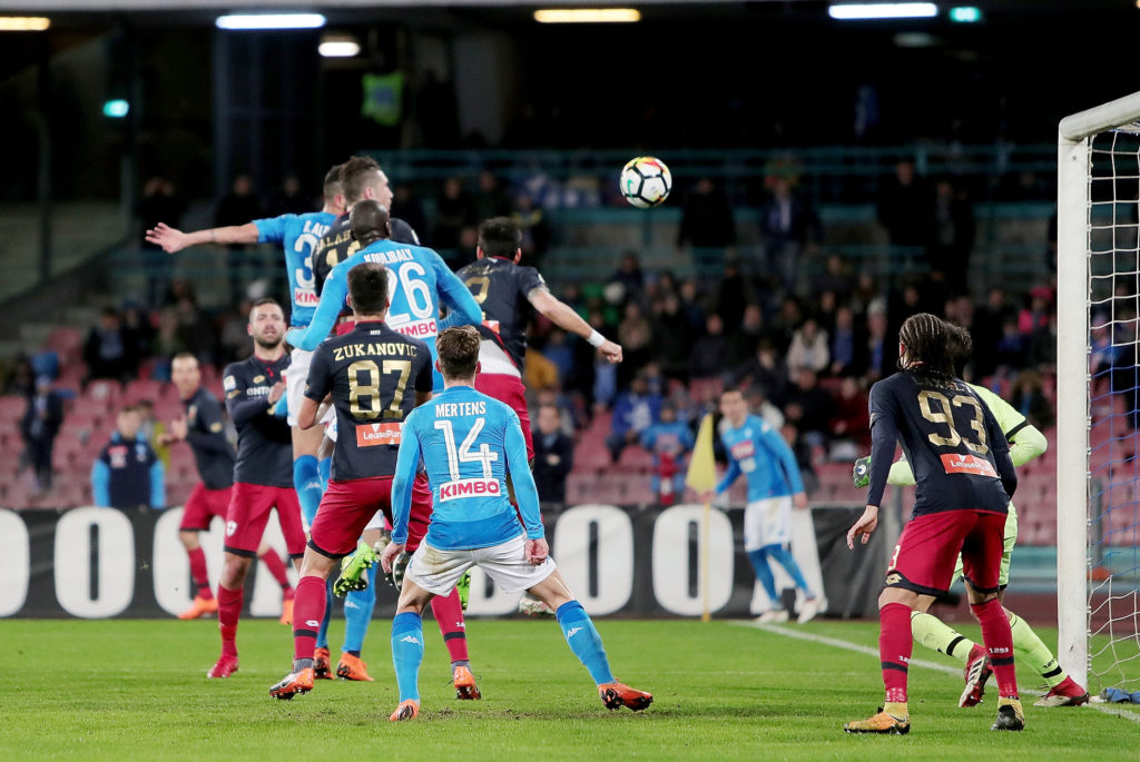 Il gol di Albiol (Foto Francesco Pecoraro/Getty Images)