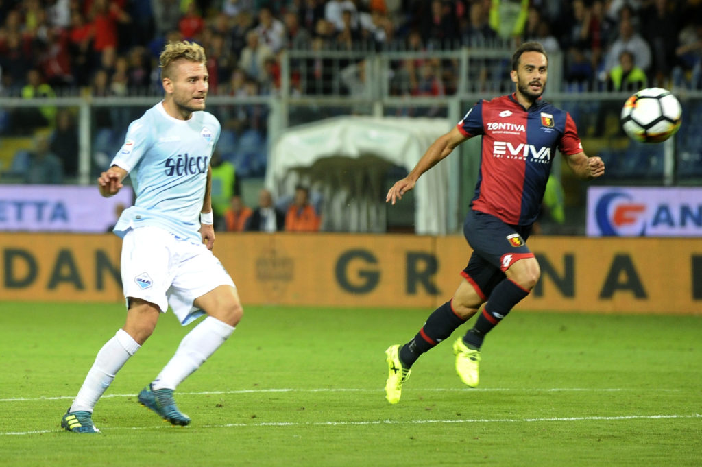 Immobile segna il 3-2 della Lazio dopo l'errore di Gentiletti   (foto Marco Rosi/Getty Images)