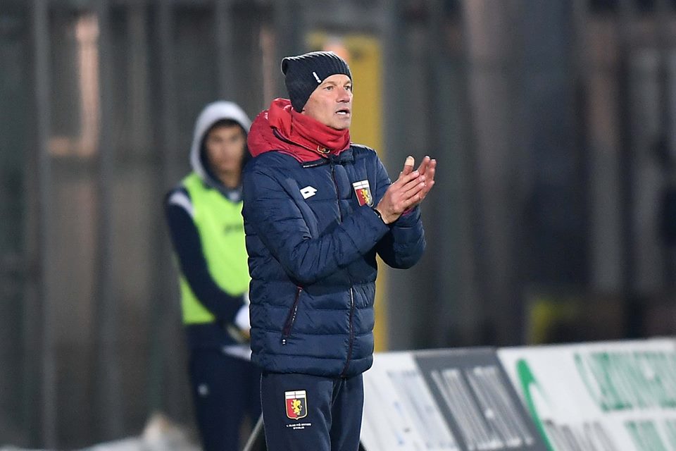 Carlo Sabatini incita i suoi ragazzi in Sampdoria-Genoa 1-2 coppa italia primavera (Foto Genoa cfc Tanopress)