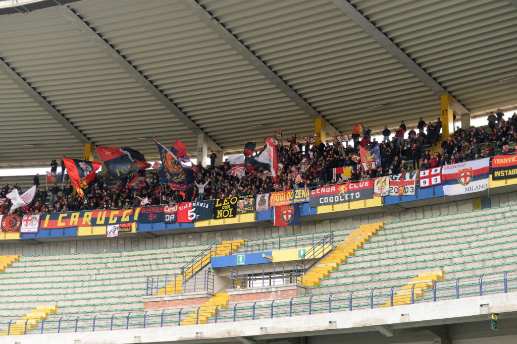 I tifosi del Genoa al Bentegodi. Chievo-Genoa 11, febbraio 2018 (Foto Dino Panato/Getty Images)