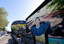 Riquelme murales Boca Juniors Bombonera
