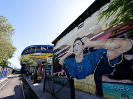Riquelme murales Boca Juniors Bombonera