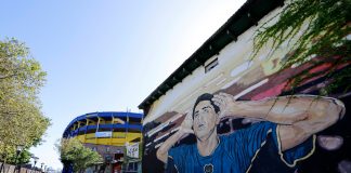 Riquelme murales Boca Juniors Bombonera