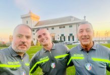 Bacci, Oddone e Michelotti, la terna aritrale di Genoa-Sanremese (© Calcio Liguria SSD)